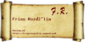 Friss Rozália névjegykártya